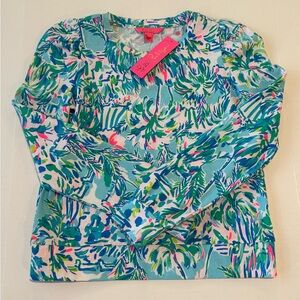 NWT Lilly Pulitzer Jansen Long Sleeve Sweatshirt Blue Ibiza Cabana Cocktail XS